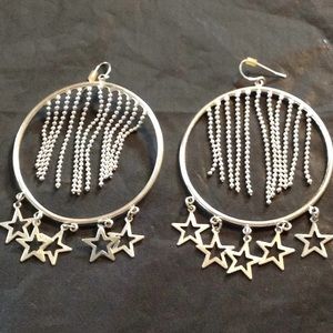 Pierced earring hoop and stars